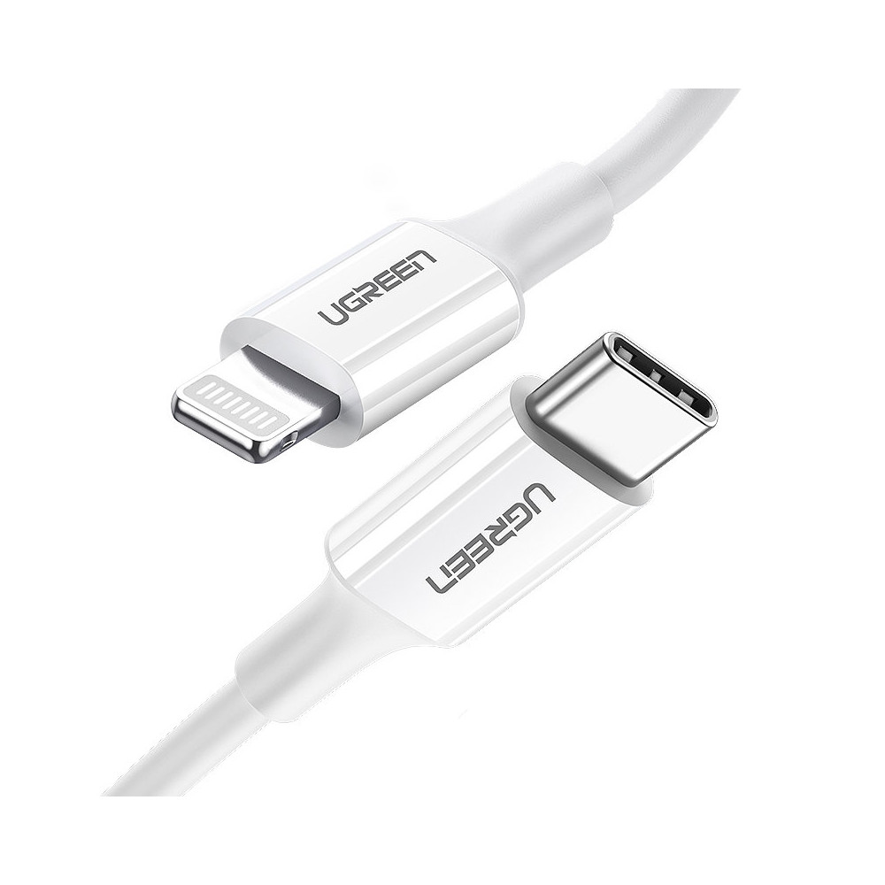 Kabelska žica za iPhone MFI USB-C - Lightning 20W 3A 0.5m Bela