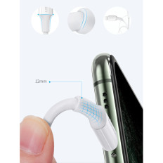 Kabelska žica za iPhone MFI USB-C - Lightning 20W 3A 0.5m Bela