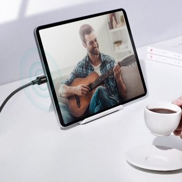 Kábel USB-C 5A Kábel Gyors betöltése PD QC 2M fehér