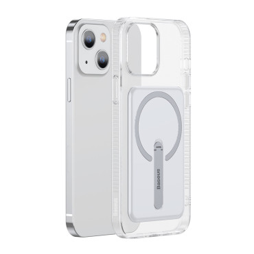 Caja magnética de alojamiento con un soporte para iPhone 13 6.1 '' 2021 transparente