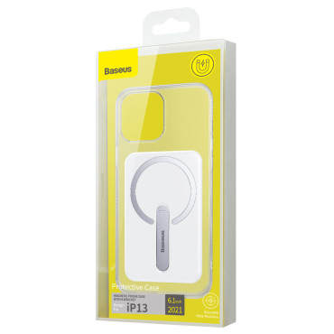Magnetiska väska med ett stativ för iPhone 13 6.1 '' 2021 Transparent