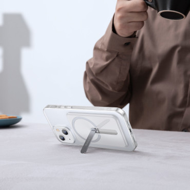 Magnetic case housing with a stand for iPhone 13 6.1'' 2021 transparent