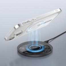 Magnetiska väska med ett stativ för iPhone 13 6.1 '' 2021 Transparent