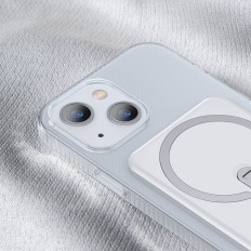 Magnetiska väska med ett stativ för iPhone 13 6.1 '' 2021 Transparent