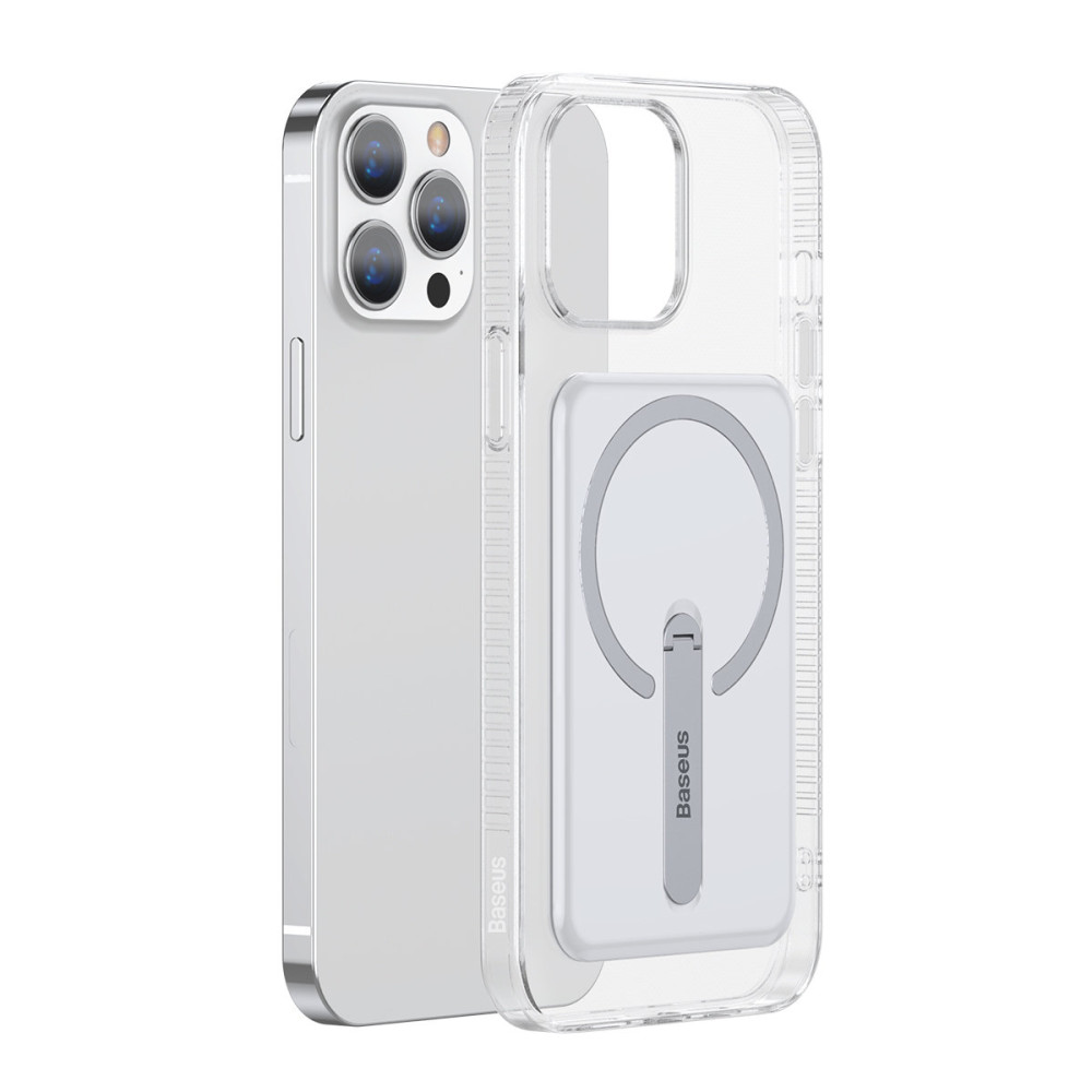 Cassa magnetica Case con un supporto per iPhone 13 Pro 6.1 '' 2021 trasparente