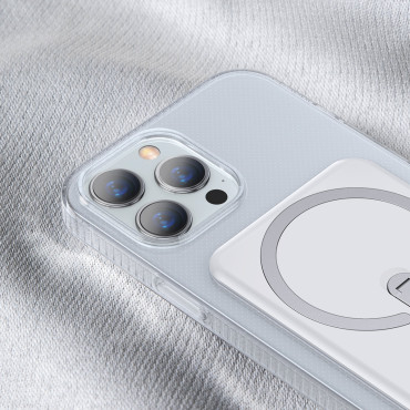 Magnetisk veskehus med stativ for iPhone 13 Pro 6.1 '' 2021 Transparent
