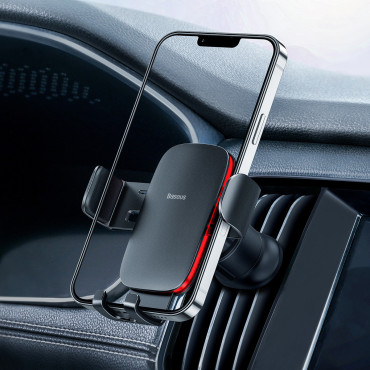 Gravitational Car Holder Checkered Puhelin Metallikäan II Musta