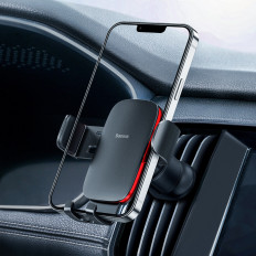 Gravitational Car Holder Checkered Puhelin Metallikäan II Musta