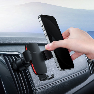 Držák gravitačního vozu pro kostkovaný telefon kovový věk II černý