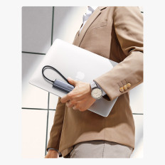 Πολυλειτουργικός προσαρμογέας HUB USB Διανομέας USB 3.0 - 3x USB Ethernet RJ-45 USB-C PD γκρι