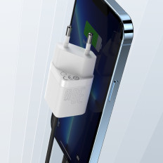 Gan3 Fast Network Polnilnik za USB-C 30W WHITE kabel