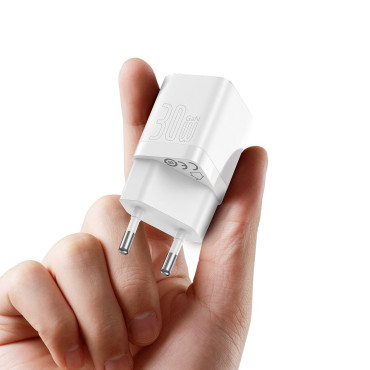 Gan3 Fast Network Polnilnik za USB-C 30W WHITE kabel