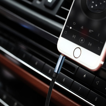 Kabelová kabelová kapela AUX 2x AUX kabel mini konektor 3,5 mm 1m modrá