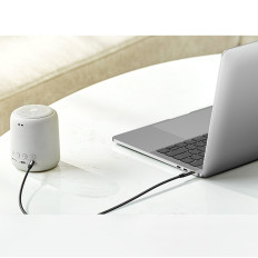Vinkelsidans kabel AUX 2x AUX-kabel Mini Jack 3,5 mm 1m blå