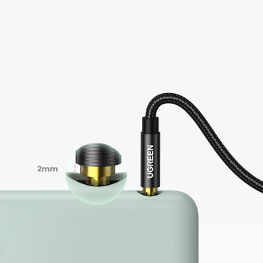 Aux 2x mini ligzda kabelis kabelis 3.5mm 1.5m Blue