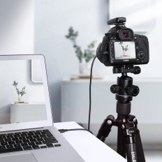 5 kontaktų viela USB auksiniam kabeliui - Mini USB 0.25m juoda