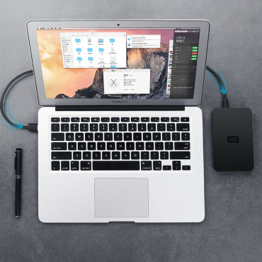 5-stifts tråd för USB-guldpläterad kabel - mini USB 0.25m svart