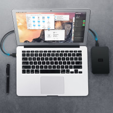 5-stifts tråd för USB-guldpläterad kabel - mini USB 0.25m svart