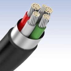 5-stifts tråd för USB-guldpläterad kabel - mini USB 0.25m svart