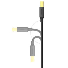 Kabeļu USB kabelis B tipa vīriešu printerim - USB 2.0 Vīriešu 480Mbps 1m melns