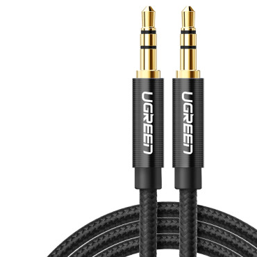 Káblový audio kábel 2x mini jack 3.5mm 2m čierny
