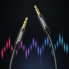 Káblový audio kábel 2x mini jack 3.5mm 2m čierny