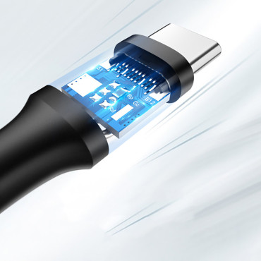 Kabel USB-adapterkabel - USB-C Snabbladdning 3.0 3a 0.25m svart