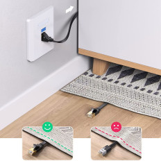 Plokščiojo tinklo kabelis pataiso lan RJ45 Ethernet katė. 6 0.5m juoda