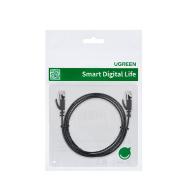 Plochý sieťový kábel patchcord LAN RJ45 Ethernet Cat. 6 0.5m Čierna