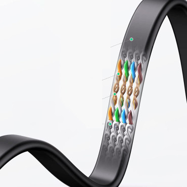 Ploski omrežni kabel patcord LAN RJ45 Ethernet mačka. 6 8m črna