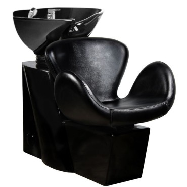 Unité de lavage cheveux Gabbiano Amsterdam noire avec bac Myki blanc réglable