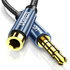 Adapter Adapter Adapter för mini Jack hörlurar 3.5mm 0.5m Blå