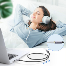 Adapter Adapter Adapter för mini Jack hörlurar 3.5mm 0.5m Blå