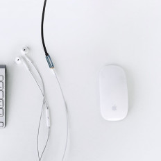 Adapter Adapter Adapter för mini Jack hörlurar 3.5mm 0.5m Blå