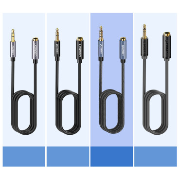 Adapter Adapter Adapter för mini Jack hörlurar 3.5mm 1m blå