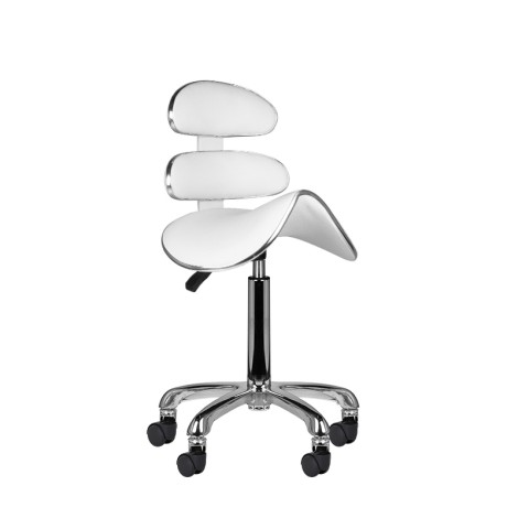 Tabouret cosmétique Roll speed am-880 blanc — vue de face