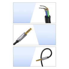 Adapter Adapter Adapter för mini Jack hörlurar 3.5mm 1m blå