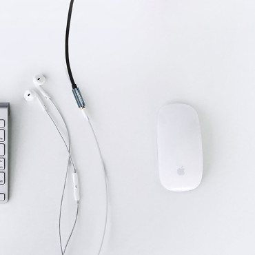 Adaptera adaptera adapteris mini jack austiņām 3.5mm 1m zils