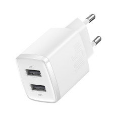 Kleine compacte 2x USB 10.5W witte oplader