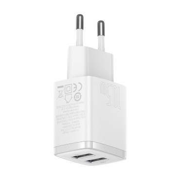 Liten kompakt 2x USB 10.5W Vitladdare