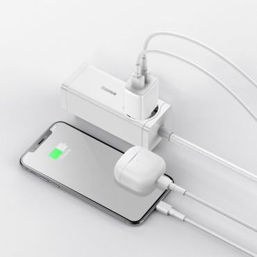 Liten kompakt 2x USB 10.5W Vitladdare