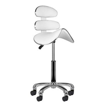 Tabouret cosmétique Roll speed am-880 blanc — vue de face