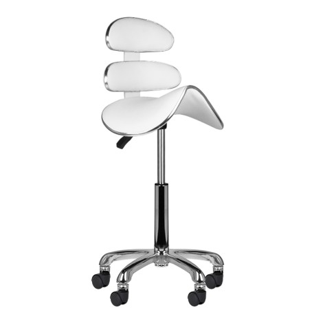 Roll speed am-880 cosmetic stool white — front view