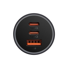 Auto lādētājs Golden Contactor Pro USB + 2x USB-C 65W Dark Grey