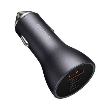 Auto lādētājs Golden Contactor Pro USB + 2x USB-C 65W Dark Grey