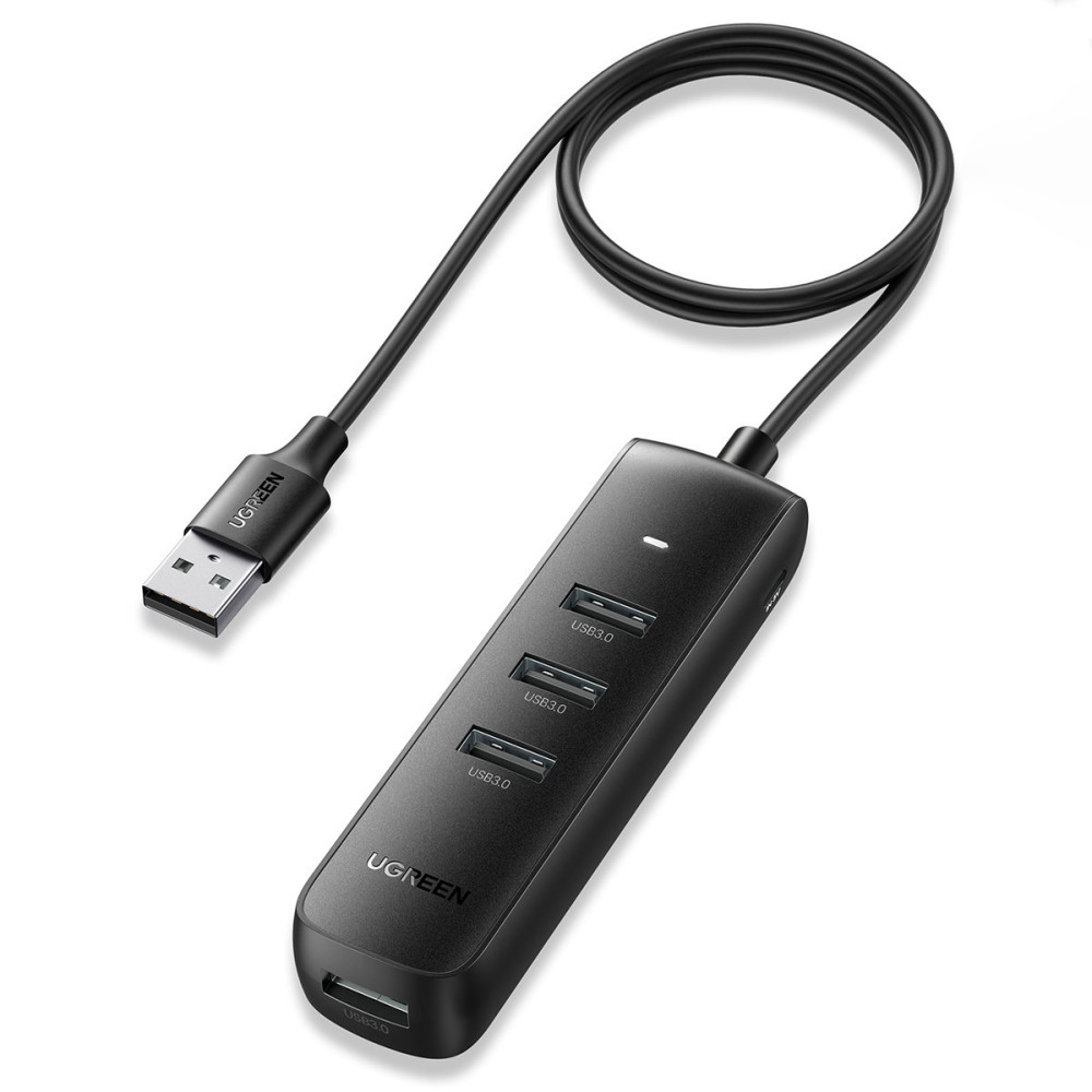 Hub USB-A port splitter - 4x USB 3.2 gén 1 fekete