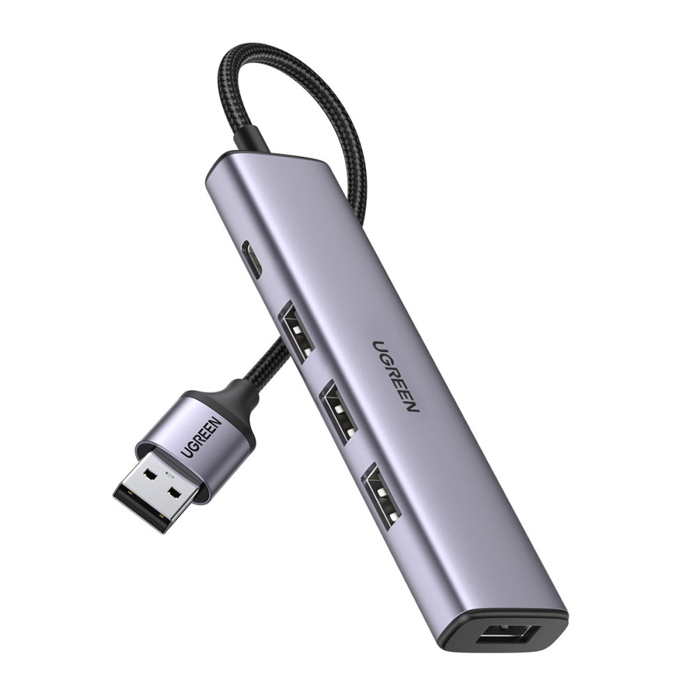 Hub USB Port Splitter - 4x USB 3.0 Grå