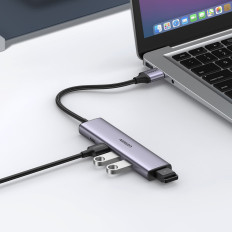 Hub USB Port Splitter - 4x USB 3.0 Grå