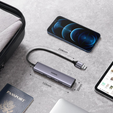 Rozbočovač USB port - 4x USB 3.0 šedá