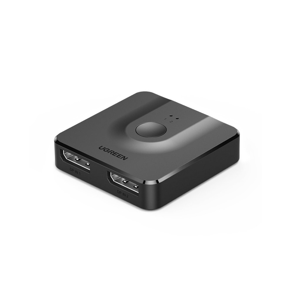 2x displeja ieeja uz 1x displayPort izejas slēdzi 4K 1080p melns